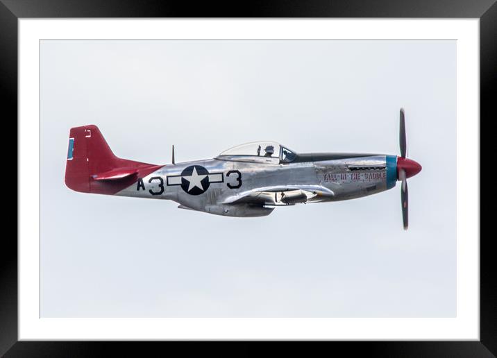 P51 Mustang Tall In The Saddle Framed Mounted Print by J Biggadike