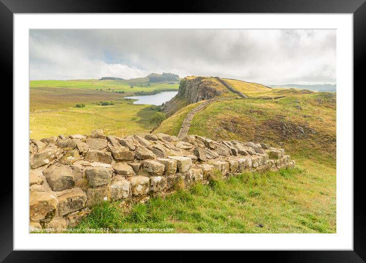 Hadrian's wall  in Northumberland Framed Mounted Print by Heather Athey