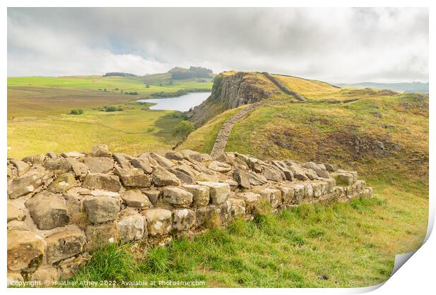 Hadrian's wall  in Northumberland Print by Heather Athey