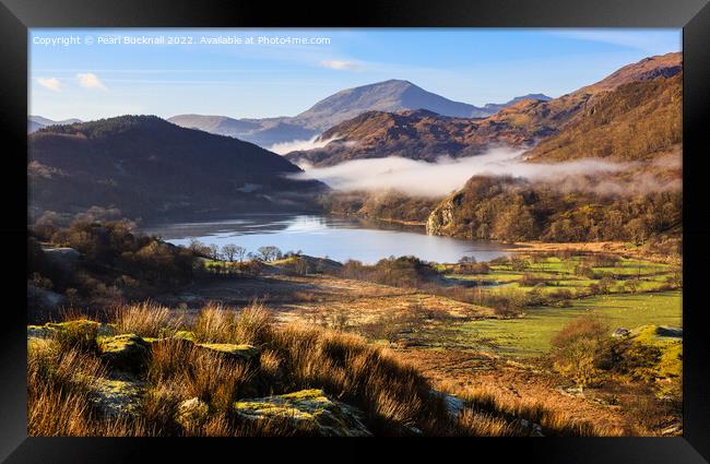 Nant Gwynant Valley Landscape Snowdonia Wales Framed Print by Pearl Bucknall