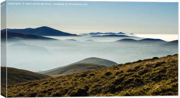 Snowdonia Landscape Cloud Inversion Wales Canvas Print by Pearl Bucknall