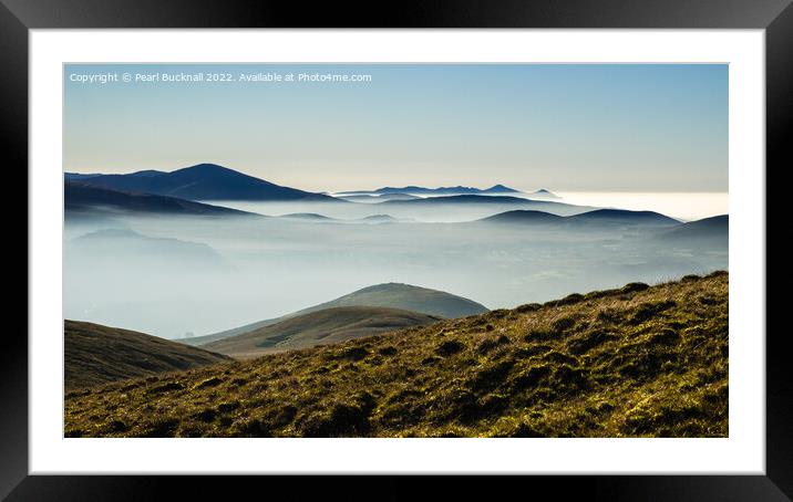 Snowdonia Landscape Cloud Inversion Wales Framed Mounted Print by Pearl Bucknall