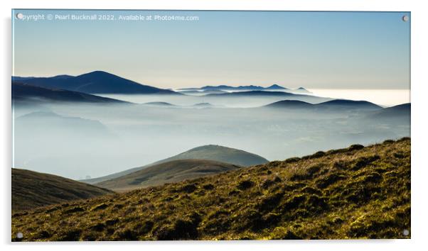 Snowdonia Landscape Cloud Inversion Wales Acrylic by Pearl Bucknall