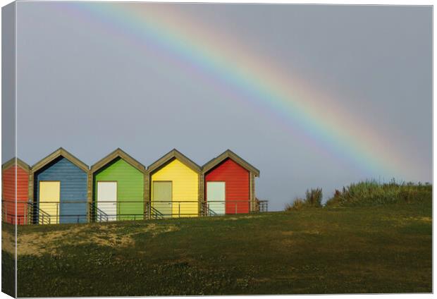 Blyth Beach Huts  Canvas Print by Anthony McGeever