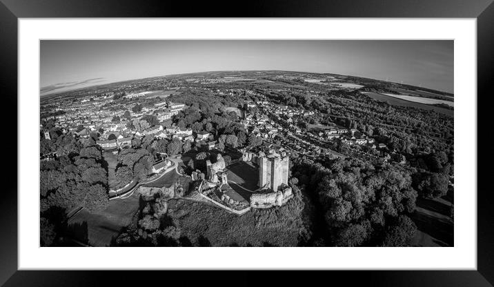 Conisbrough Castle From The Air Framed Mounted Print by Apollo Aerial Photography