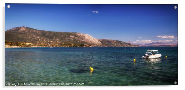 Dassia Corfu Greece Acrylic by John Gilham