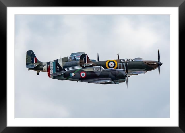 Wildcat Spitfire and Hawk Framed Mounted Print by J Biggadike