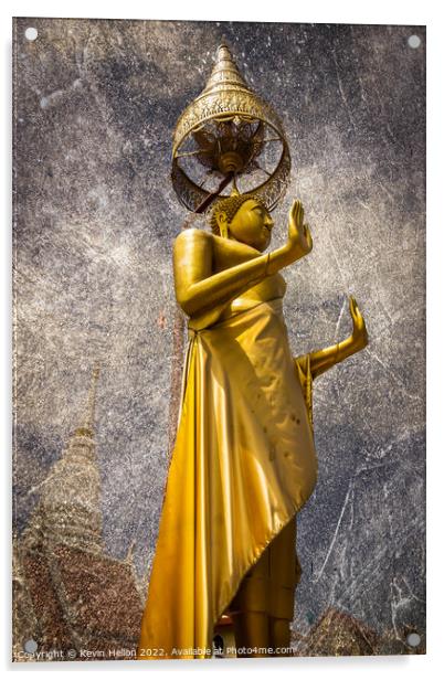 Textured Buddha image, Bangkok, Thailand Acrylic by Kevin Hellon