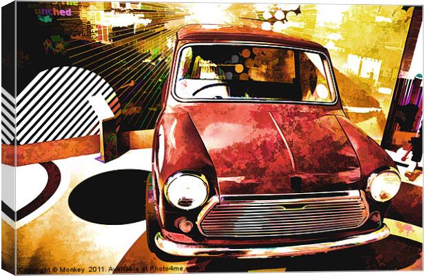 Retro Mini Car Canvas Print by Anthony Michael 