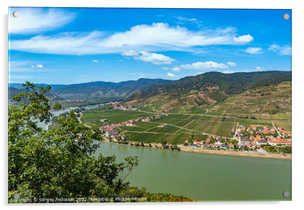 View of the Danube in the Wachau. Lower Austria. Acrylic by Sergey Fedoskin