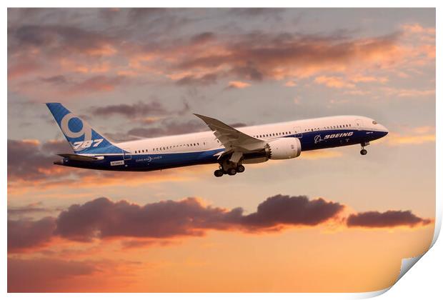 Boeing 787-9 Dreamliner Print by J Biggadike