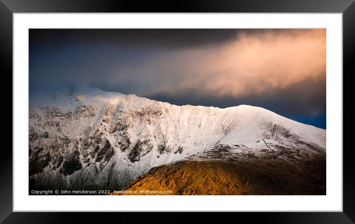 Rhyd Ddu Path to Snowdon Framed Mounted Print by John Henderson