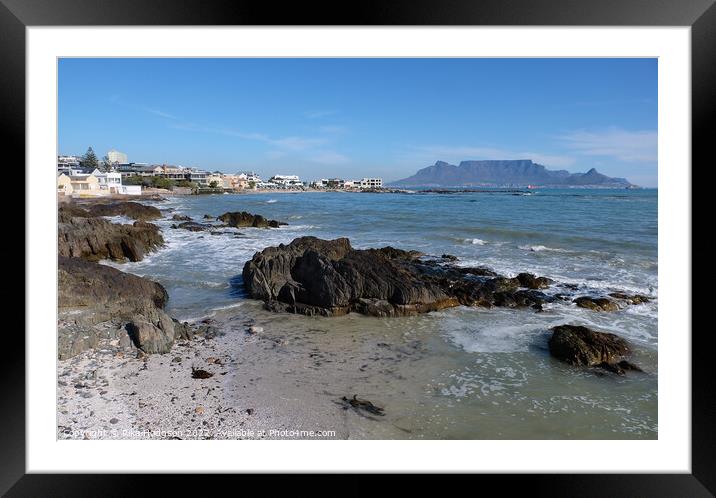 Table Mountain, Blaauwberg, Cape Town Seascape Framed Mounted Print by Rika Hodgson