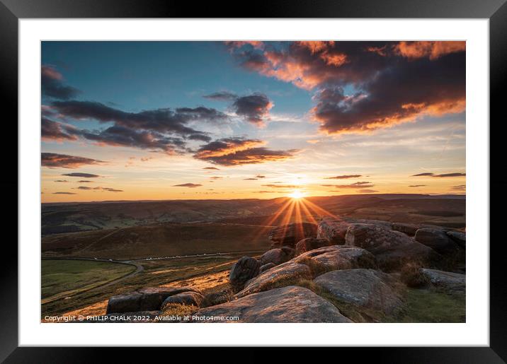 Sunset in the Peak district 767 Framed Mounted Print by PHILIP CHALK
