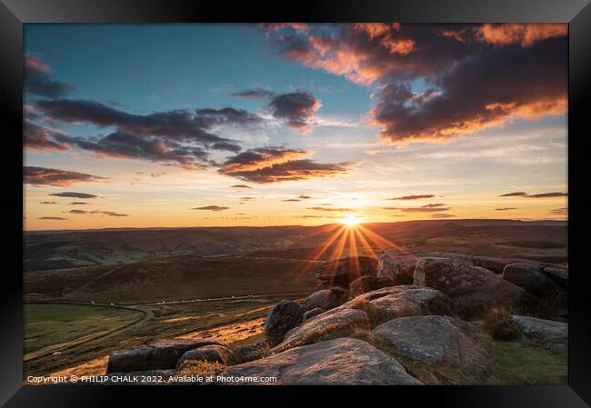 Sunset in the Peak district 767 Framed Print by PHILIP CHALK