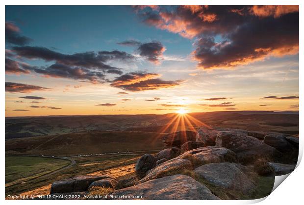 Sunset in the Peak district 767 Print by PHILIP CHALK