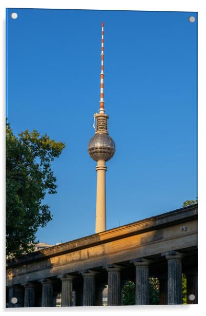 TV Tower And Colonnade In Berlin Acrylic by Artur Bogacki