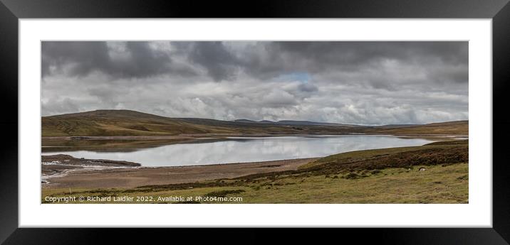 Cow Green Reservoir Panorama Framed Mounted Print by Richard Laidler