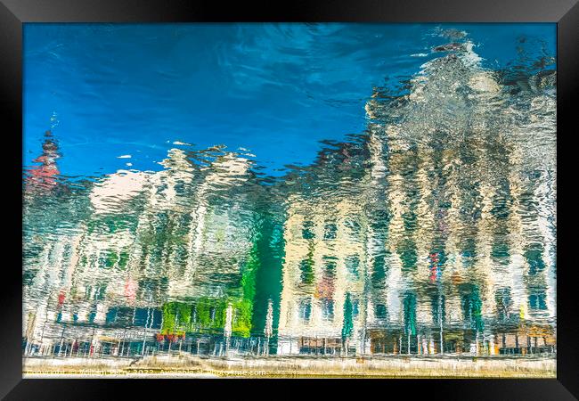 Inner Harbor Buildings Reflection Abstract Lucerne Switzerland Framed Print by William Perry
