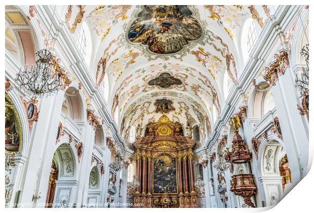 Jesuit Church Basilica Altar Lucerne Switzerland  Print by William Perry