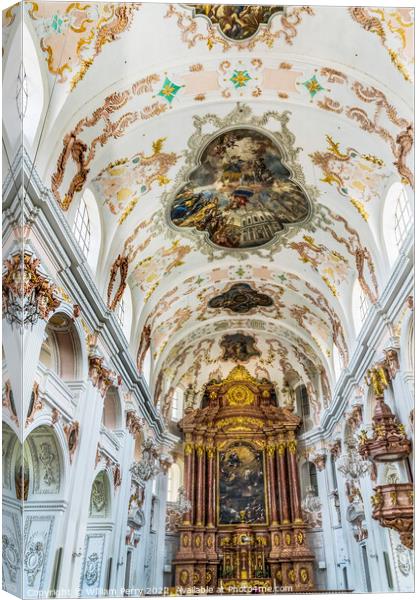Jesuit Church Basilica Altar Lucerne Switzerland  Canvas Print by William Perry