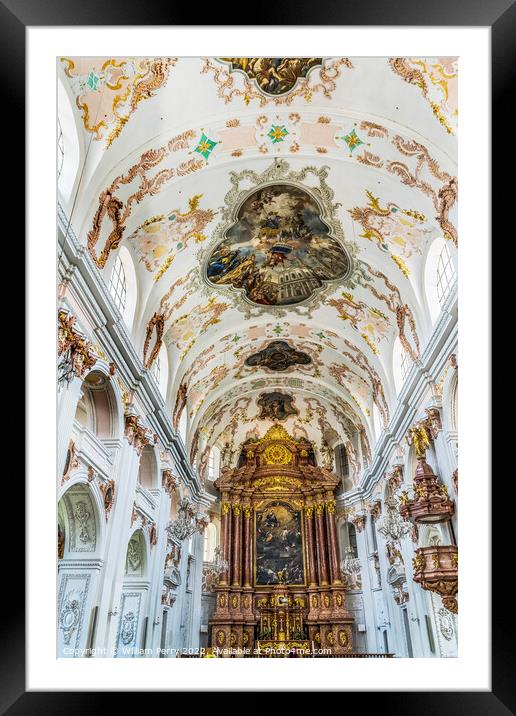 Jesuit Church Basilica Altar Lucerne Switzerland  Framed Mounted Print by William Perry