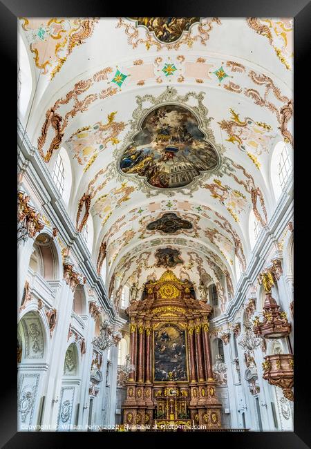 Jesuit Church Basilica Altar Lucerne Switzerland  Framed Print by William Perry