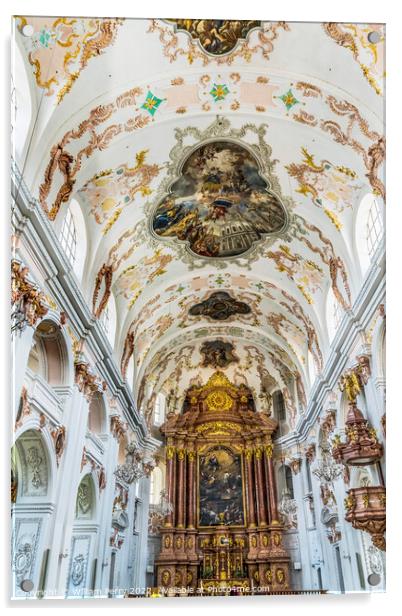 Jesuit Church Basilica Altar Lucerne Switzerland  Acrylic by William Perry