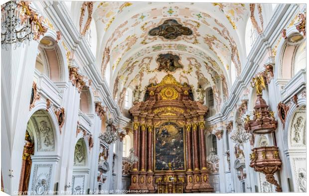 Jesuit Church Basilica Altar Lucerne Switzerland  Canvas Print by William Perry