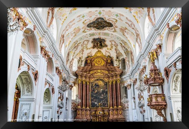 Jesuit Church Basilica Altar Lucerne Switzerland  Framed Print by William Perry