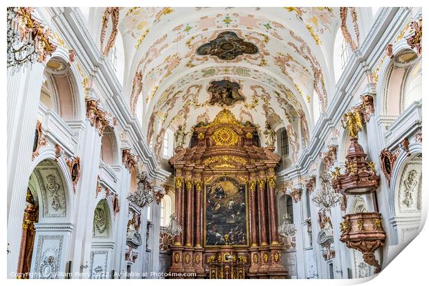 Jesuit Church Basilica Altar Lucerne Switzerland  Print by William Perry