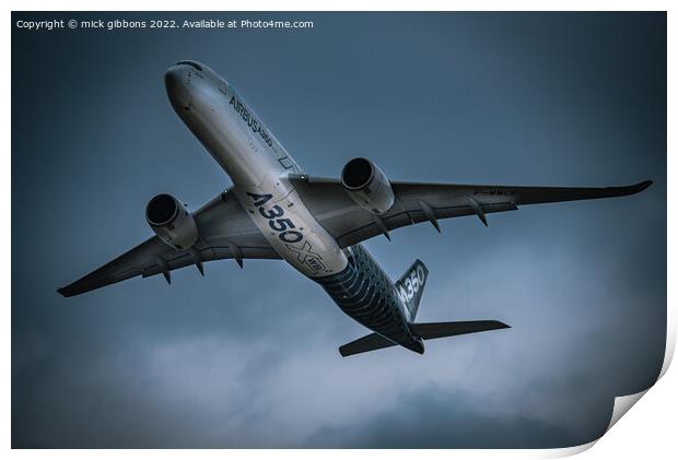 The Airbus A350  Print by mick gibbons