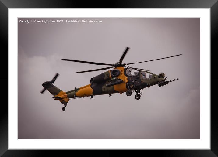 TAI Agusta Westland T129 ATAK Framed Mounted Print by mick gibbons