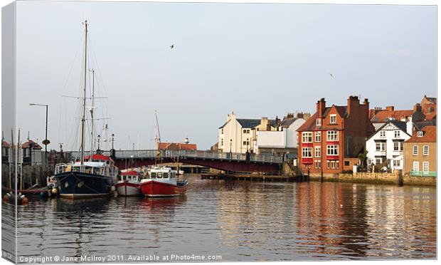 Waterfront Scene at Whitby, Yorkshire Canvas Print by Jane McIlroy
