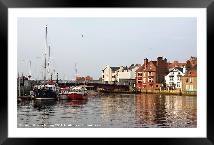 Waterfront Scene at Whitby, Yorkshire Framed Mounted Print by Jane McIlroy