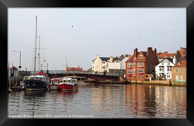 Waterfront Scene at Whitby, Yorkshire Framed Print by Jane McIlroy