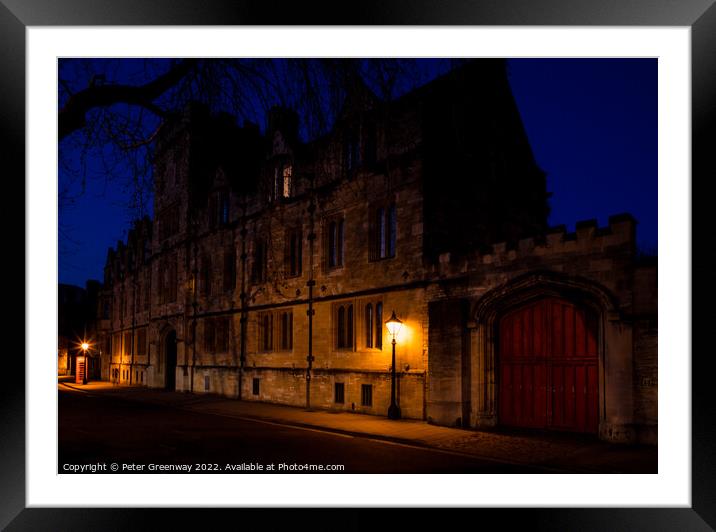 Oxford City Centre After Dark During Lockdown Framed Mounted Print by Peter Greenway