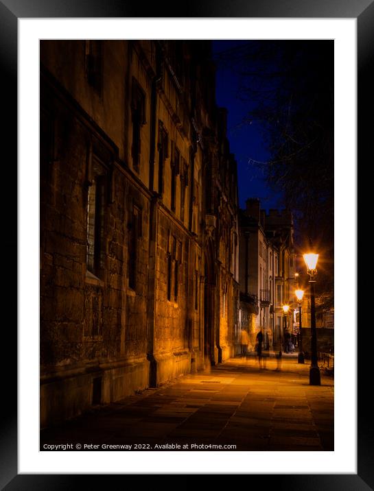 Oxford University Buildings In The City Centre After Dark During Framed Mounted Print by Peter Greenway