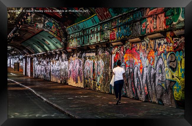 Vibrant Graffiti Art in Leake Street Tunnel Framed Print by David Powley