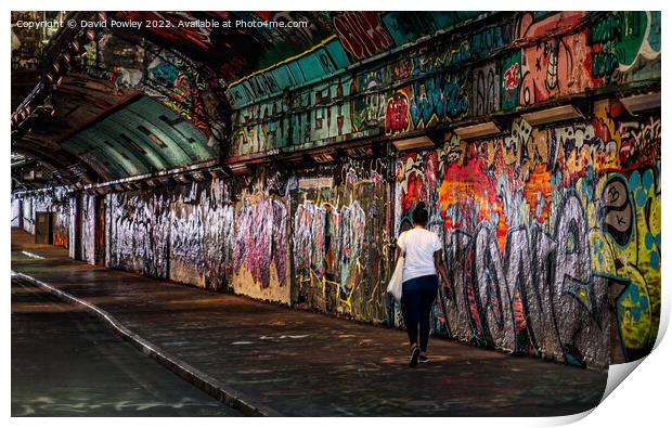 Vibrant Graffiti Art in Leake Street Tunnel Print by David Powley