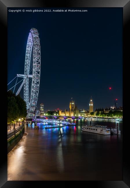 Iconic London at night Framed Print by mick gibbons
