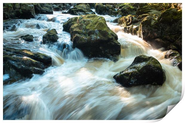 Gushing river Southern Scotland   Print by christian maltby