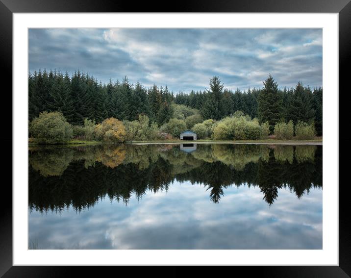 Loch Ettrick Dumfries with refection's  Framed Mounted Print by christian maltby