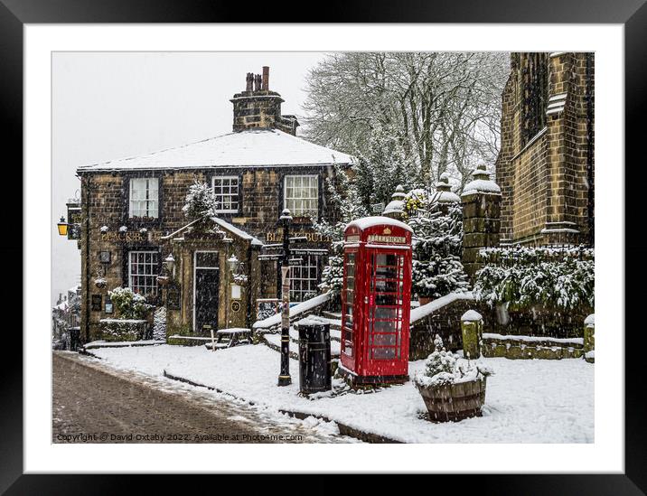 Haworth in the Snow Framed Mounted Print by David Oxtaby  ARPS