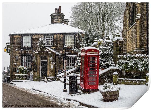Haworth in the Snow Print by David Oxtaby  ARPS