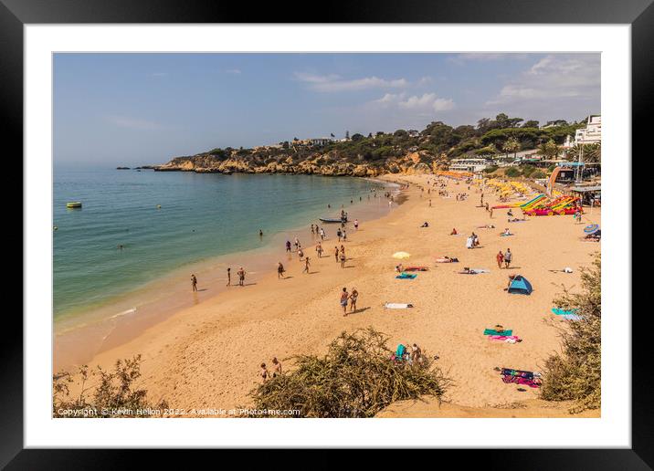 Oura Beach, Albufeira, Algarve, Portugal Framed Mounted Print by Kevin Hellon