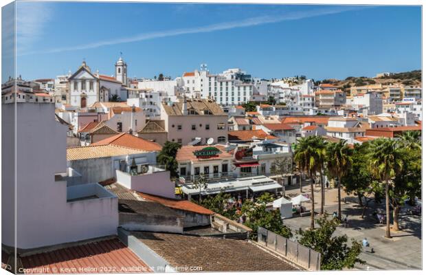 Albufeira Town, Algarve, Portugal Canvas Print by Kevin Hellon