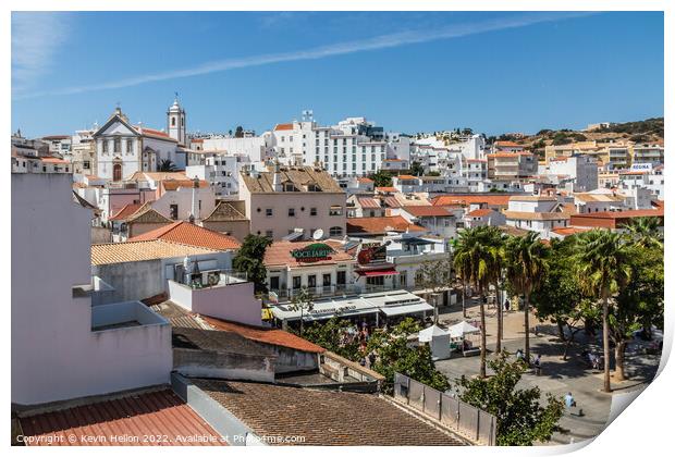 Albufeira Town, Algarve, Portugal Print by Kevin Hellon