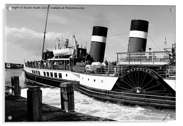 Swanage Pier: Paddle Steamer Waverley Acrylic by Stuart Wyatt