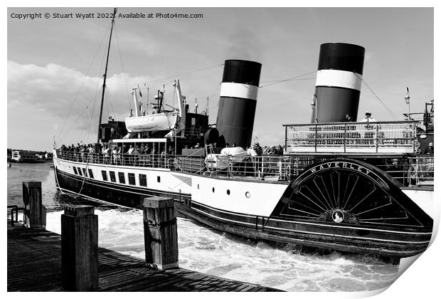 Swanage Pier: Paddle Steamer Waverley Print by Stuart Wyatt